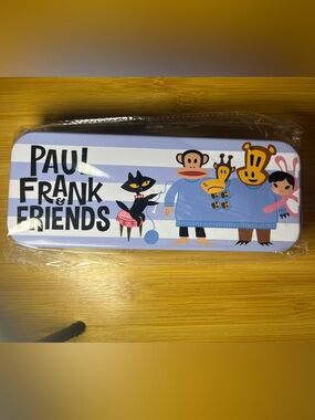 Paul Frank & Friends Light Purple and White Striped Pencil Tin